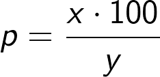 x is what percent of y? formula