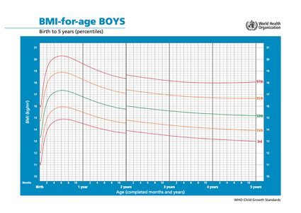 WHO BMI for age chart - boys