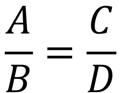 A typical cross multiplication equation.