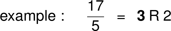 Quotient and remainder example.