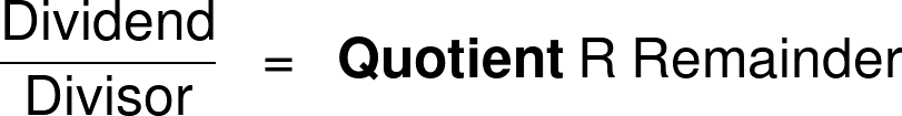 Quotient and remainder formula.