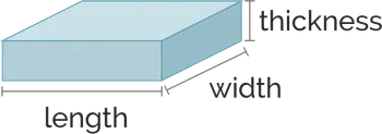 Metal weight calculator: rectangular prism.