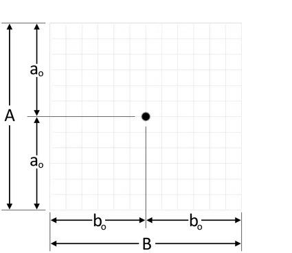 Illustration of a 1 (column) × 1 (row) grid ceiling lighting layout.