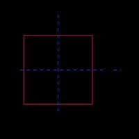 Bild eines quadratischen Querschnitts und seiner Abmessungen