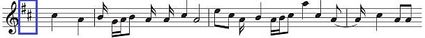 Key signature section on sheet music.