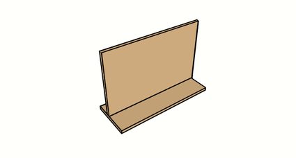 Image of the cardboard pieces to make an inverted T shape.