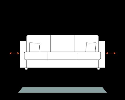 Leave enough space to maneuver around the sofa.