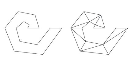 Decomposing one complex polygon into many simple ones.