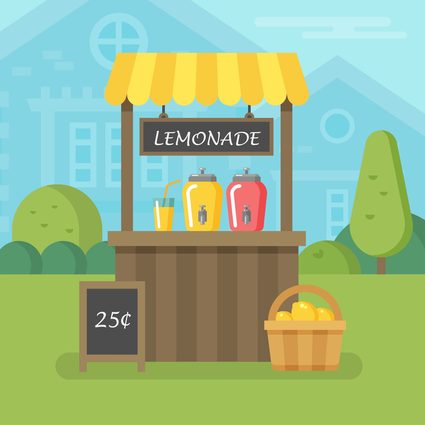 Children selling lemonade