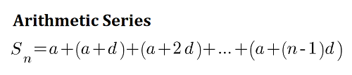 Formula for the sum of arithmetic series.