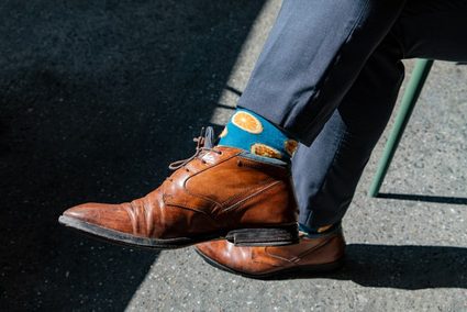 Man wearing socks