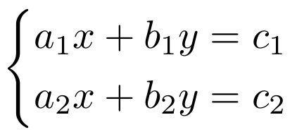 A system with two equations.