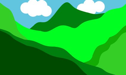 A mountain range with varying terrain grades.
