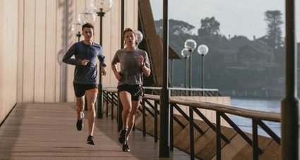 two people running outdoors