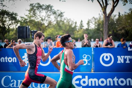 Two men running in a race