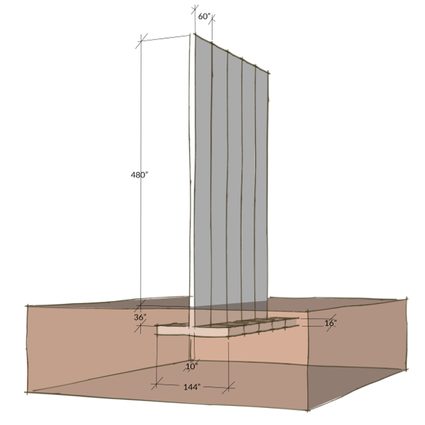 Sketch of a wall element of a proposed design for Donald Trump's Wall