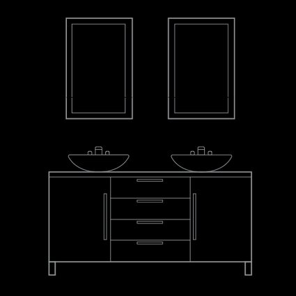 This image shows how to determine the correct size mirror for your double vanity.
