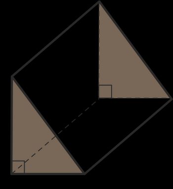 Triangular prism whose base is a right triangle