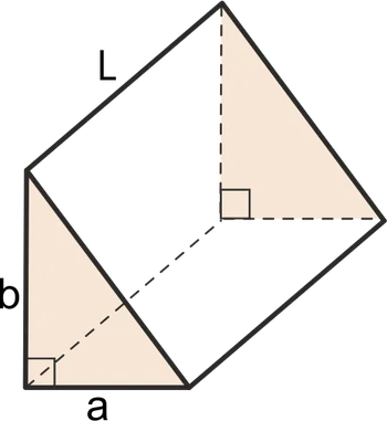 Triangular prism whose base is a right triangle