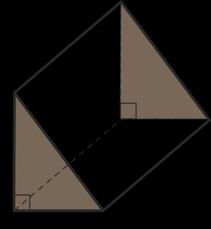 Prisma triangular cuja base é um triângulo retângulo.