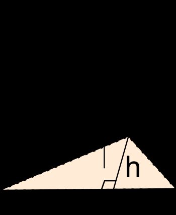 Triangular pyramid whose triangle has known base and height