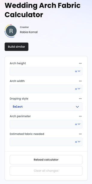 Wedding Arch Fabric Calculator