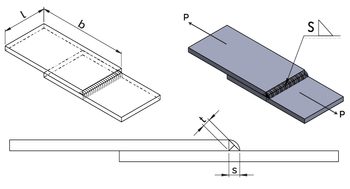 Single transverse fillet weld.