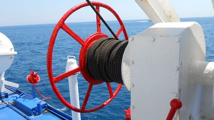 Winch on a ferry boat