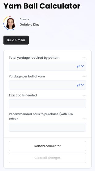 Yarn Ball Calculator
