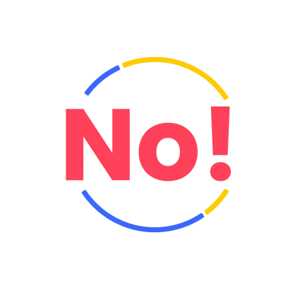 image of a text saying "No"